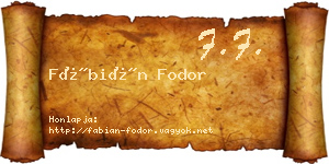 Fábián Fodor névjegykártya