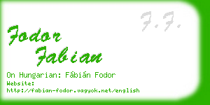 fodor fabian business card